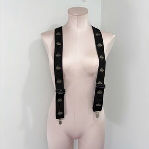 Vintage Rare Cuddles Enterprises Curling Suspenders Made in USA Black One Size